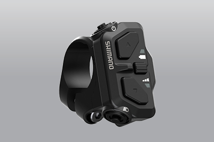 Shimano electronic bike component with buttons and a mount