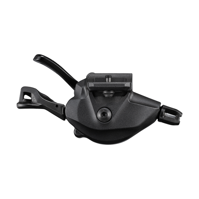 Black mountain bike gear shifter lever with cable input